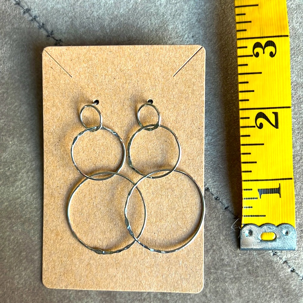 Silver dangle hoops